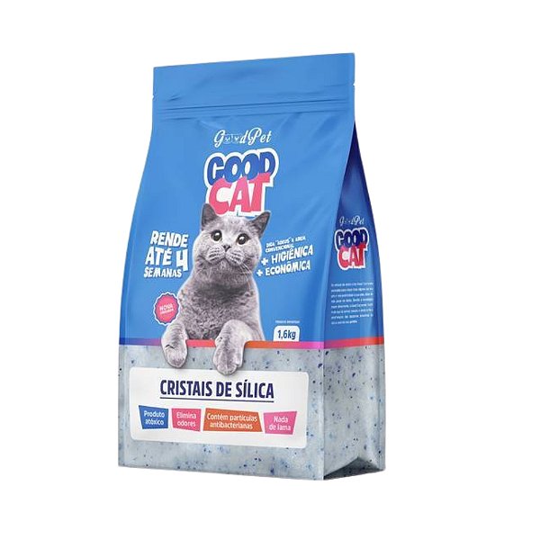 Areia Granulada de Sílica Natural Higiênica 1,6kg para Gatos