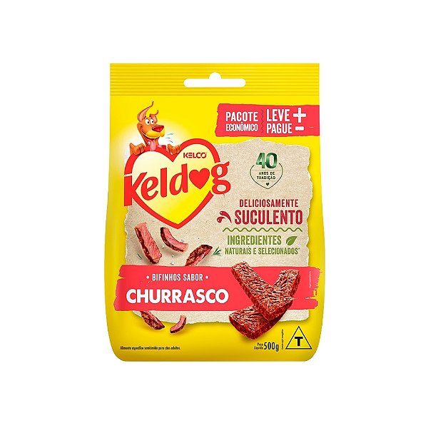 Petisco Bifinho Keldog Sabor Churrasco para Cães 500g