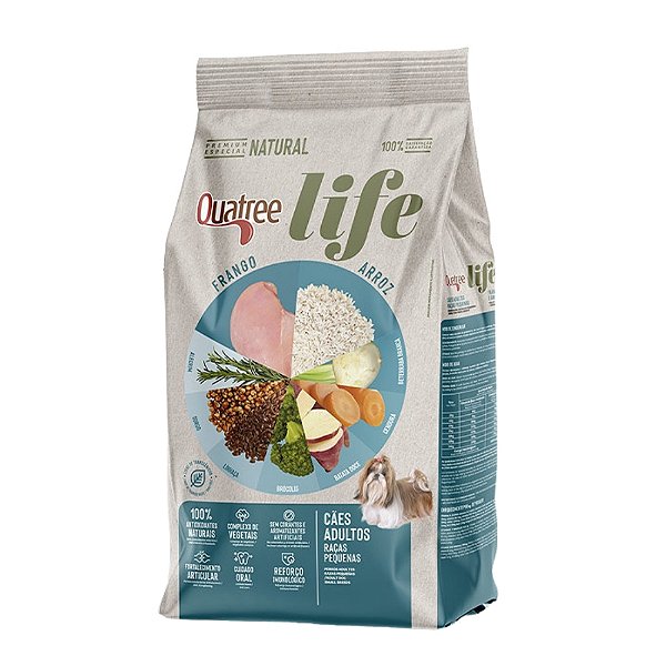 Ração Quatree Life Cães Adultos Porte Pequeno Frango e Arroz 3kg