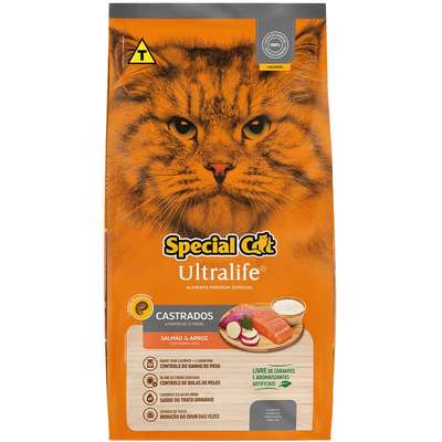 Ração Special Cat Ultralife Gatos Castrados Salmão 10,1kg