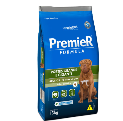Ração Premier Fórmula Cães Adultos Raças Grandes Cordeiro 15kg
