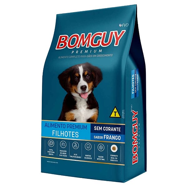 Ração Bomguy Premium para Cães Filhotes Sabor Frango 10,1Kg