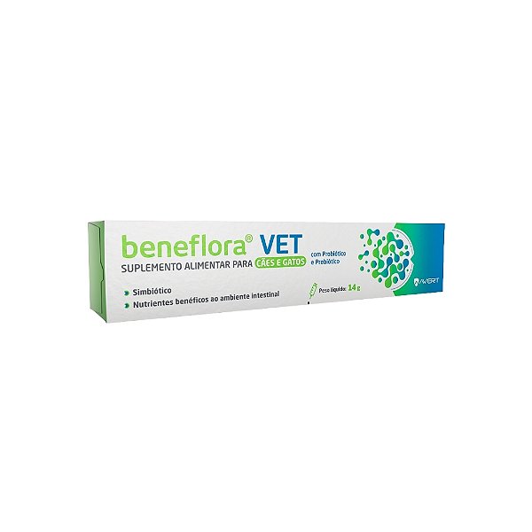 Suplemento Alimentar Beneflora Vet para Cães e Gatos Pasta Oral 14g
