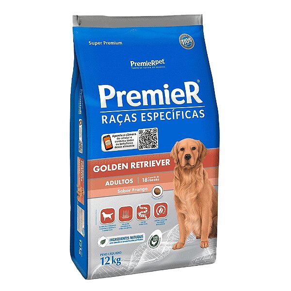 Ração Premier Raças Específicas Golden Retriever Cão Adulto 12kg