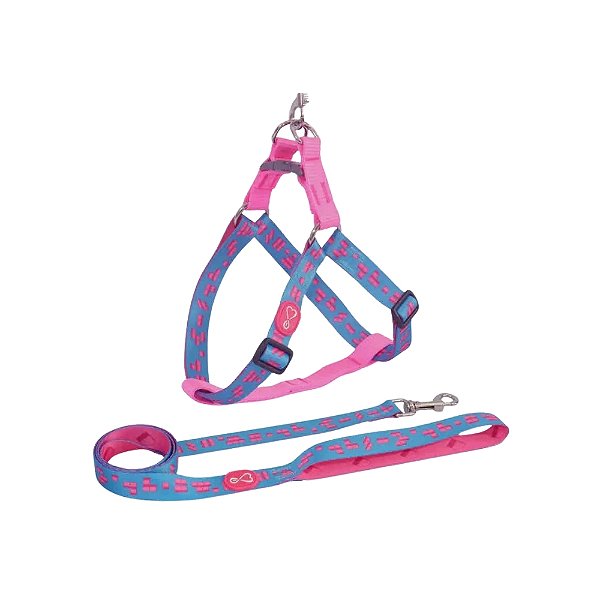 Conjunto Peitoral Walking Adria Ajustável Grande para Cães