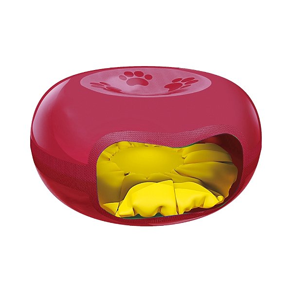 Cama Donut Cat Home Redonda Túnel para Gatos Cor Vermelho