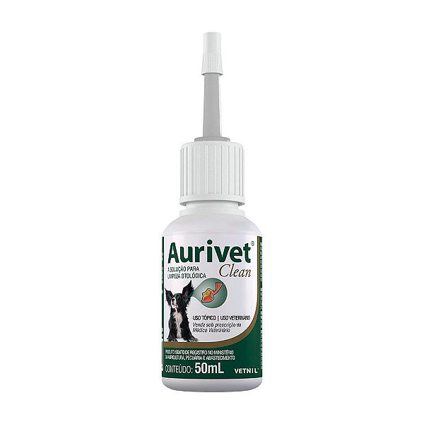 Aurivet Clean 50ml Solução de Limpeza Otológica para Animais