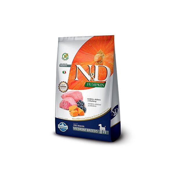 Ração N&D Pumpkin para Cães Adultos Porte Médio Abóbora 10,1kg
