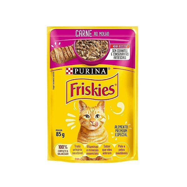 Sachê Friskies para Gatos Adultos Sabor Carne 85g