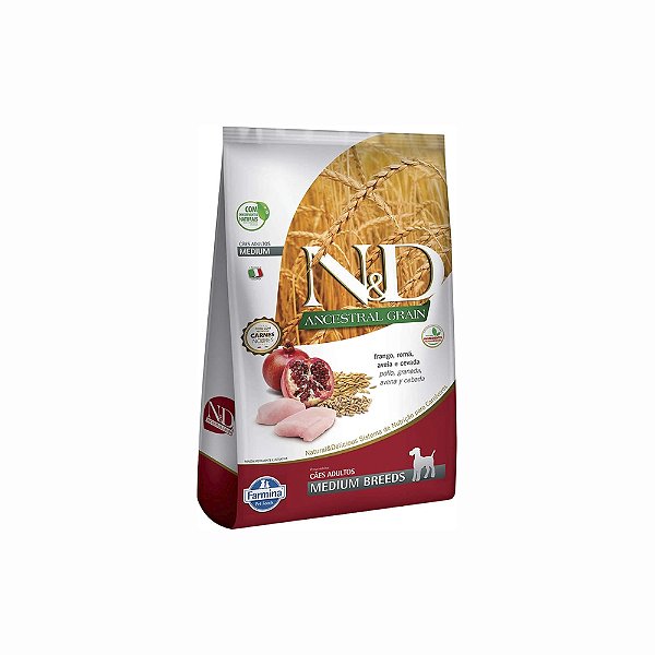 Ração N&D Ancestral para Cães Sêniors Porte Médio Frango 2,5kg