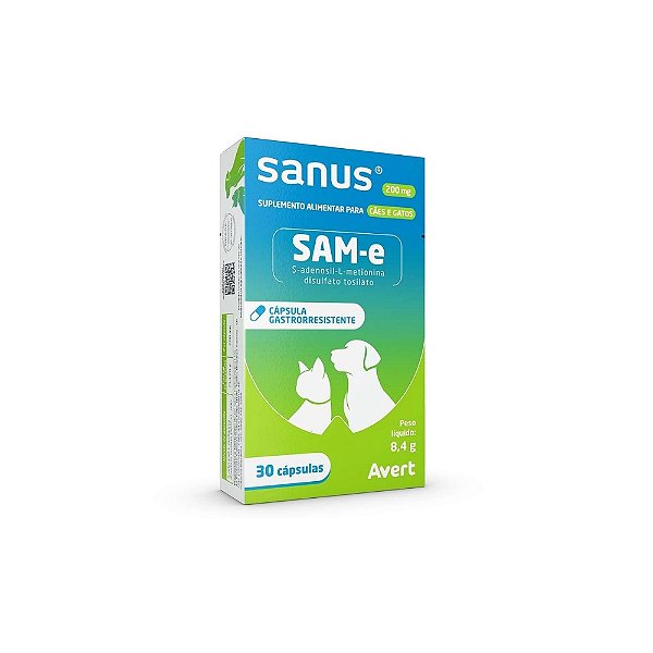 Sanus 200mg para Cães e Gatos com 30 Cápsulas