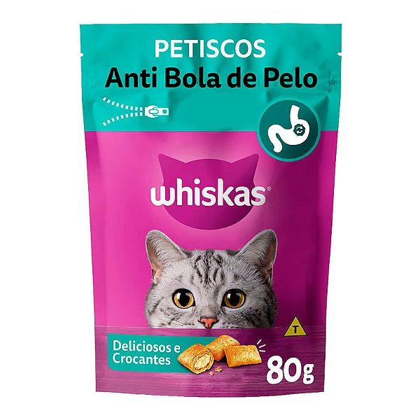 WHISKAS TEMPTATIONS ANTI BOLA DE PELO 80GR