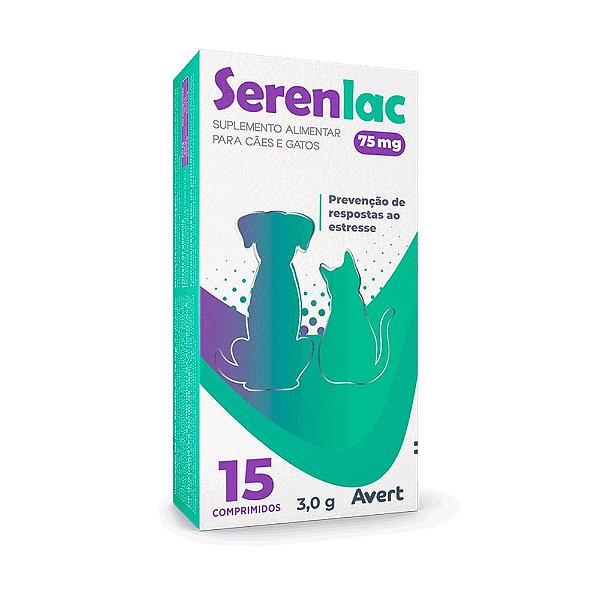 Serenlac 75mg Avert 15 Comprimidos para Cães