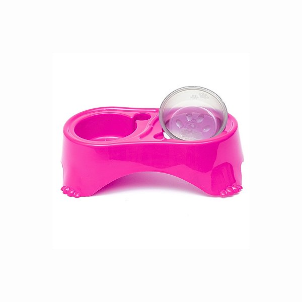 Comedouro Postura Correta Pelo Longo Rosa