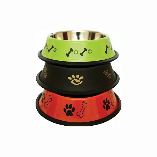 Comedouro Inox Decorado Gato 240ml