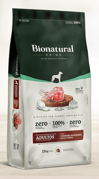 BIONATURAL PRIME CAES RGG ADULTOS CORDEIRO 15KG