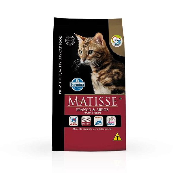 Ração Farmina Matisse Gatos Adultos Sabor frango e Arroz 2kg