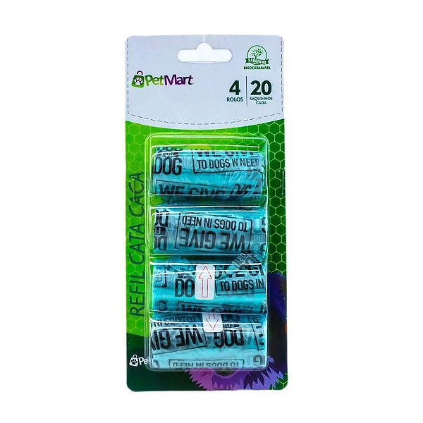 Refil Saquinhos Higiênicos Cata Caca Petmart com 4 Unidades