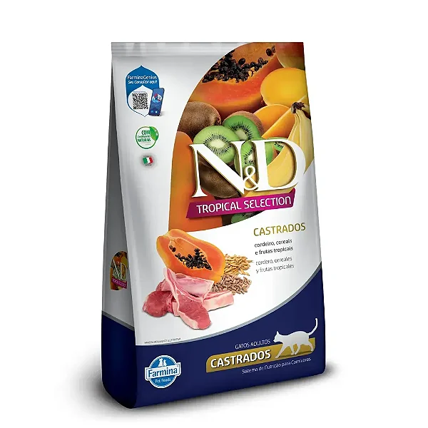Ração Tropical Selection para Gatos Castrados cordeiro Adultos 7kg