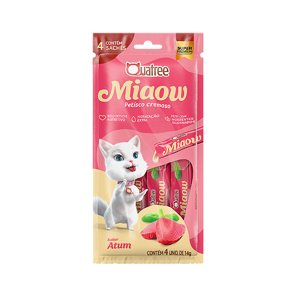 Sachê Quatree Miaow Atum para Gatos 56g