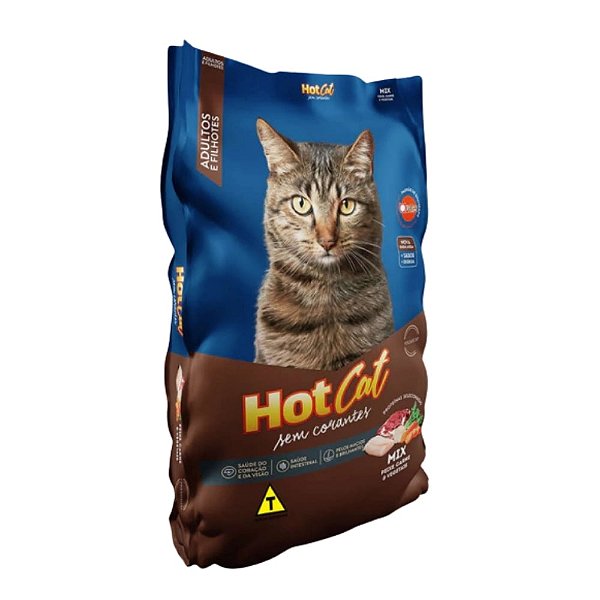 Ração Seca Hot Cat Mix para Gatos Sem Corantes 1kg