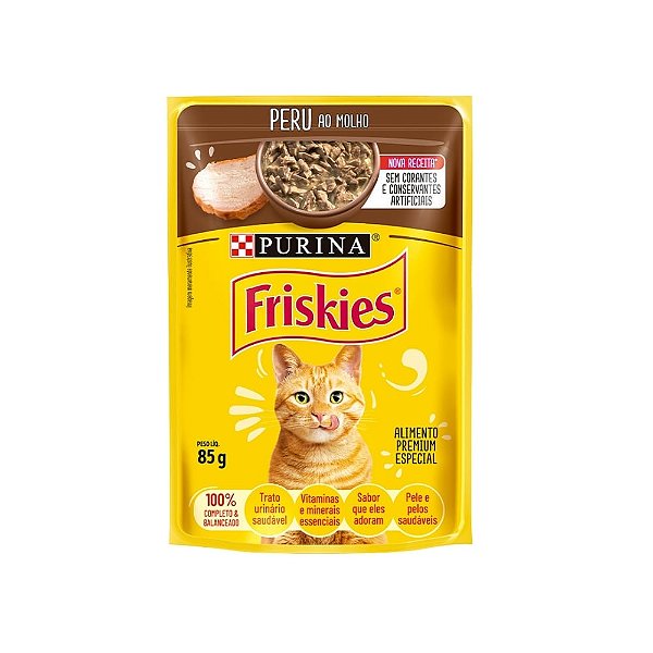 Sachê Friskies para Gatos Adutos Sabor Peru ao Molho 85g