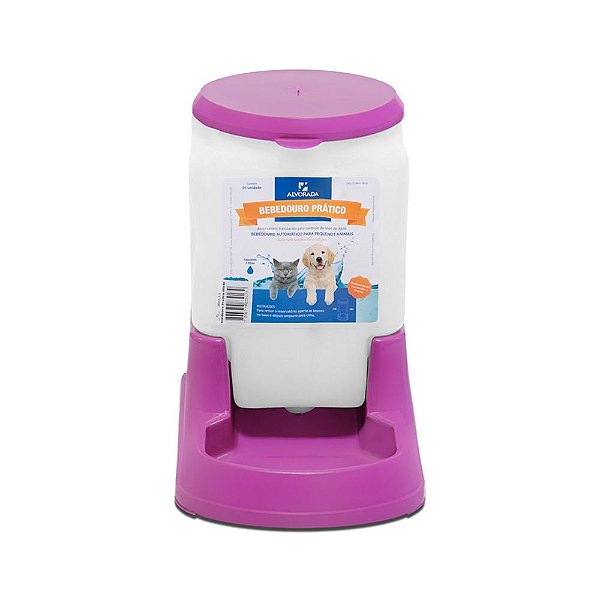 Bebedouro Automático Prático Cães e Gatos Alvorada 3L Rosa