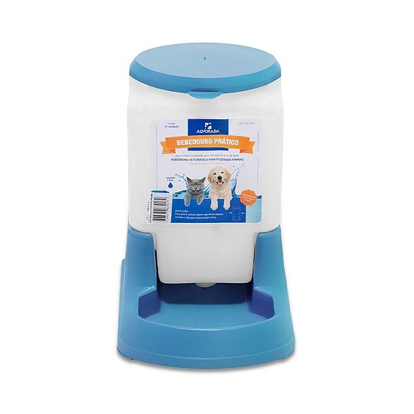 Bebedouro Automático Prático Cães e Gatos Alvorada 3L Azul