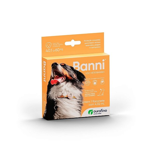 Antipulgas Ourofino Banni 4,02ml para Cães de 40,1 a 60Kg