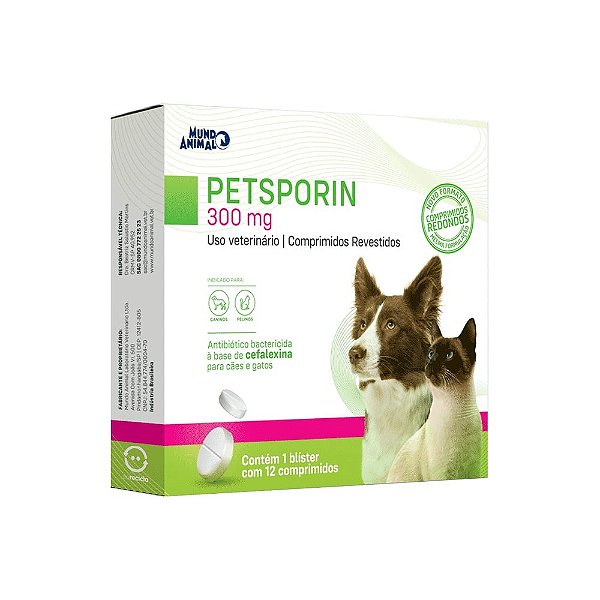 Petsporin 300mg Cartela com 12 Comprimidos