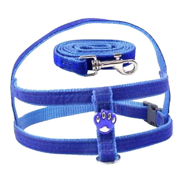 Peitoral Simples com Patinhas de Camurça para Cães Azul N° 4