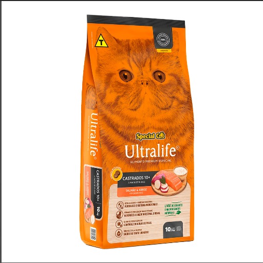 Ração Special Cat Ultralife Castrados 10+ Salmão 1KG