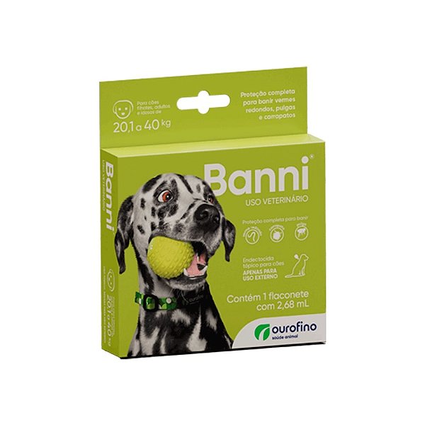 Antipulgas Ourofino Banni 2,68ml para Cães de 20,1 a 40Kg