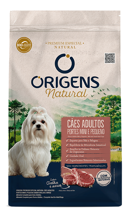 Ração Origens Natural Cão Adulto Mini e Pequeno Porte Ovelha 10,1kg