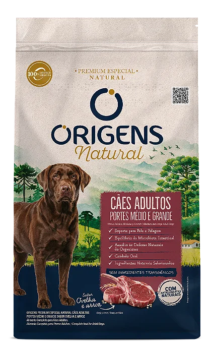 ORIGENS NATURAL CAO ADULTO MED/GRA OVEL 12KG