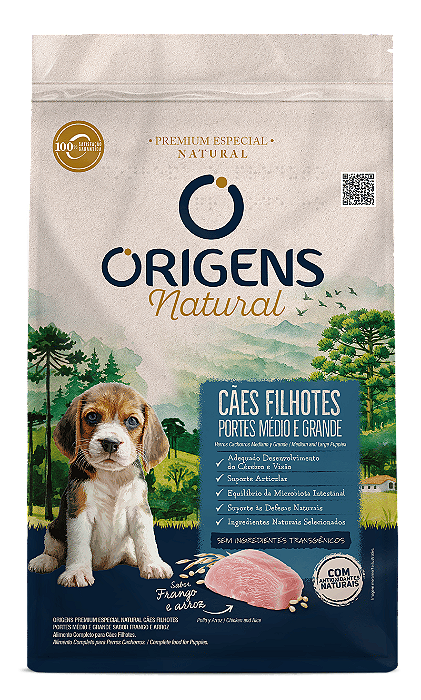 ORIGENS NATURAL CAO FILH MED/GRA FRANGO 3KG