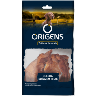 Petisco Natural Origens Orelha Suína em Tiras para Cães 50g