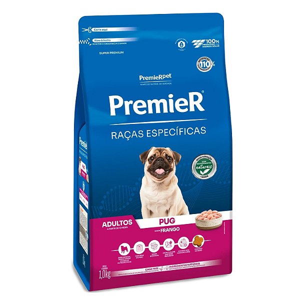Ração Raças Específicas Pug para Cães Adultos 1kg
