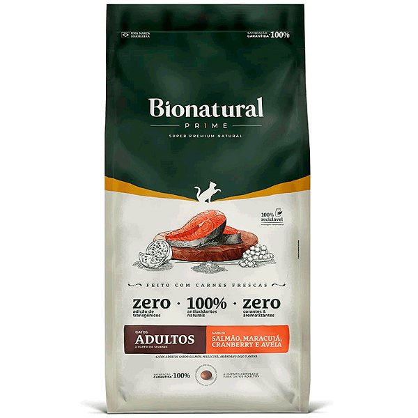 Bionatural Prime Gatos Adultos Salmão 1,5kg