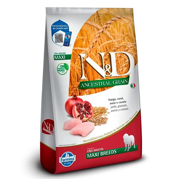 Ração N&D Ancestral Cães Adultos Maxi Frango 10,1kg