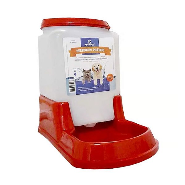 Bebedouro Automático Prático Cães/Gatos Alvorada 3L Vermelho