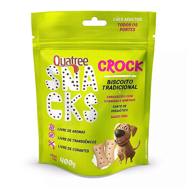 Biscoito Quatree Snacks Crocks para Cães Tradicional 400g