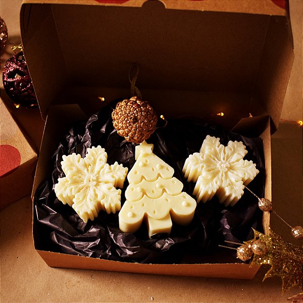 KIT NATAL DE LUZ - FLOCO DE NEVE + ÁRVORE DE NATAL - BRANCO