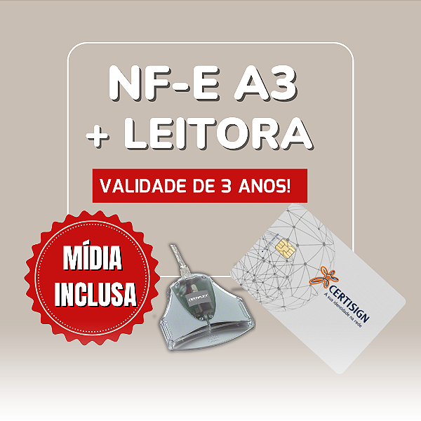 NF-e A3 SMARTCARD + Leitora