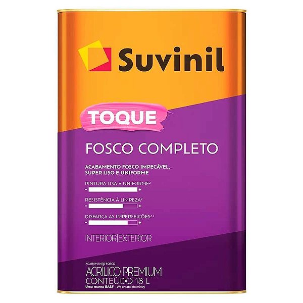 TINTA TOQUE FOSCO COMPLETO BRANCO NEVE LT 18L SUVINIL