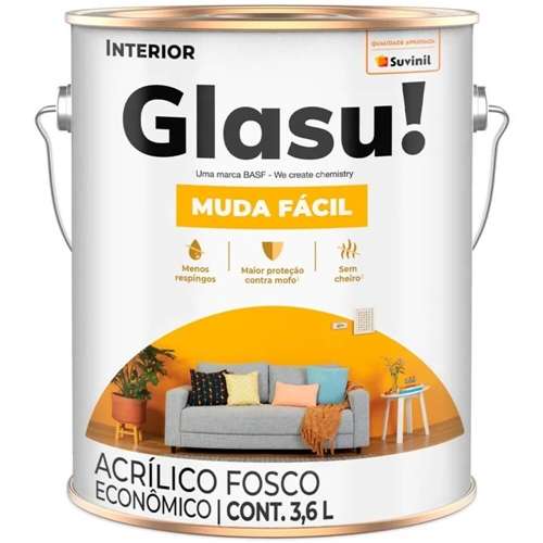 TINTA PAREDE (A) ECONO. GLASU MUDA FACIL BRANCO 03,6L GL SUVINIL