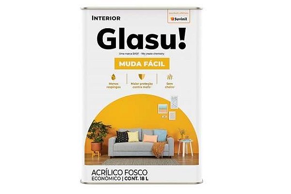 TINTA PAREDE (A) ECONO. GLASU MUDA FACIL BRANCO 18,0L LT SUVINIL