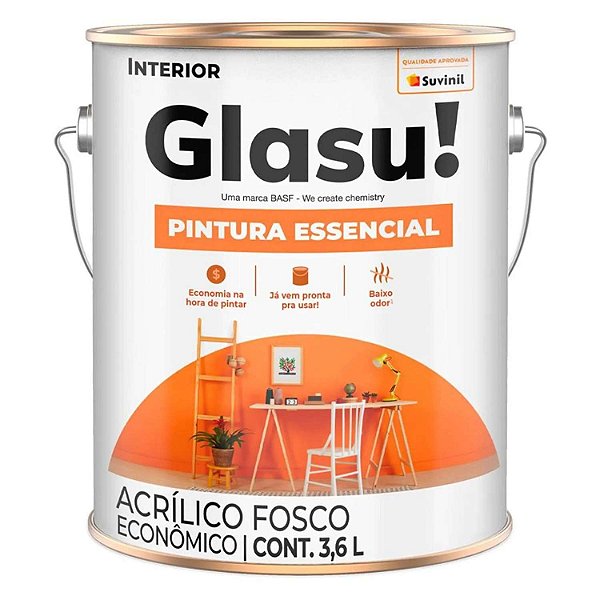 TINTA PAREDE (A) ECONO. GLASU PINTURA ESSENCIAL BRANCO 03,6L GL SUVINIL