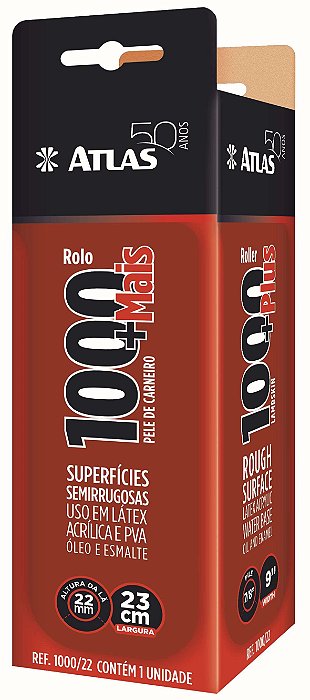 ROLO PINTURA PELE 1000 MAIS 22 MM X 23 CM ATLAS