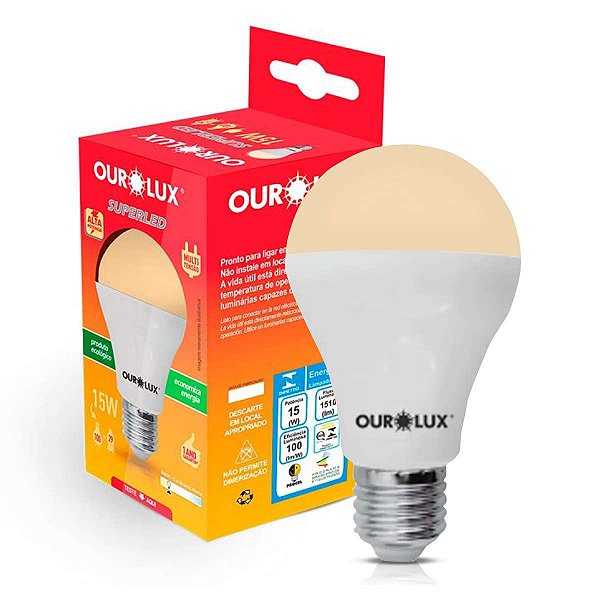 LAMPADA LED BULBO (E) 15W 3000K BIV OUROLUX CX